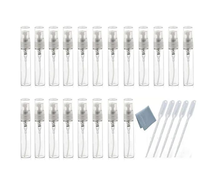 20-pack of 5ml glass travel atomizers for cologne